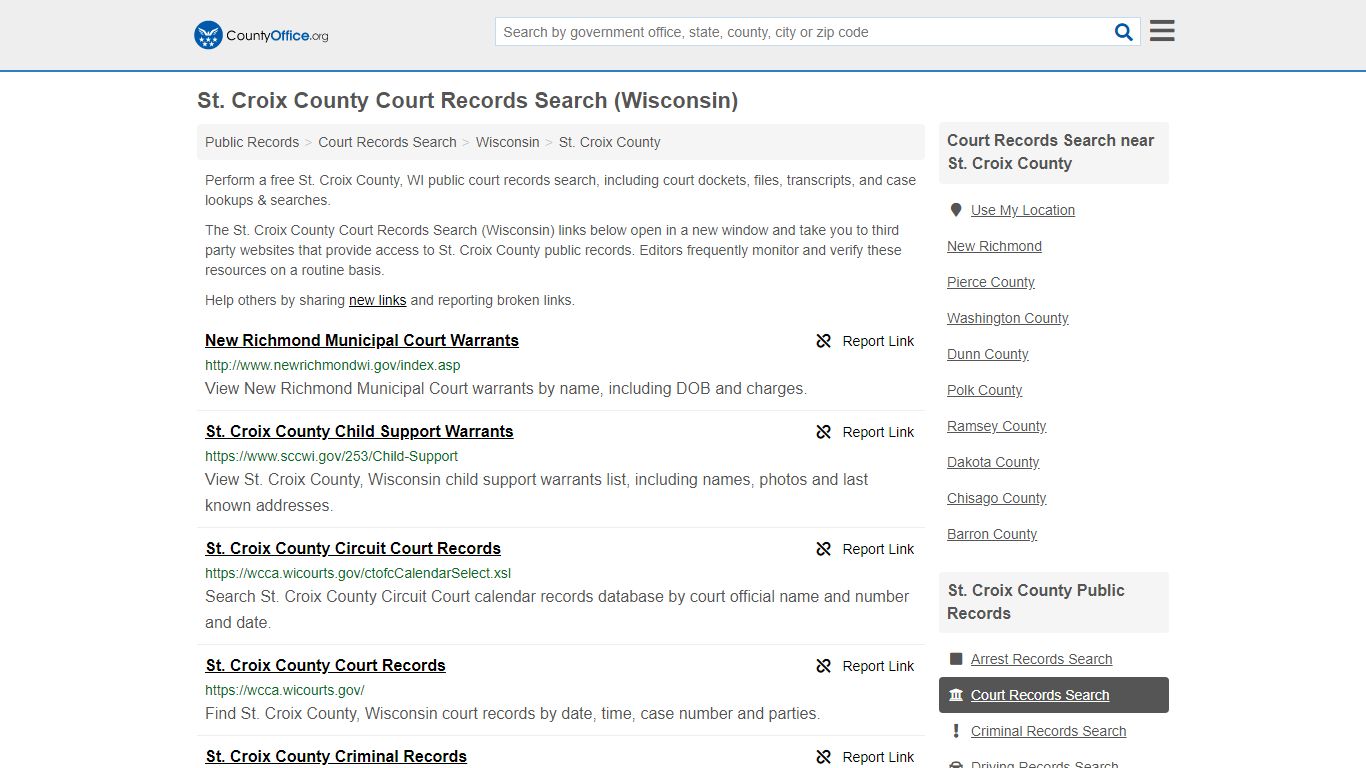 Court Records Search - St. Croix County, WI (Adoptions ...